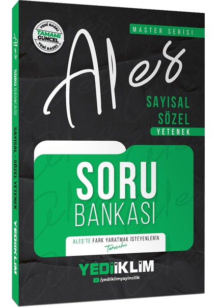 2026 Ales Master Serisi Sözel-Sayısal Yetenek Soru Bankası-Çözümlü Fasikül 7 Deneme-Çözümlü 3 Deneme fiyatları