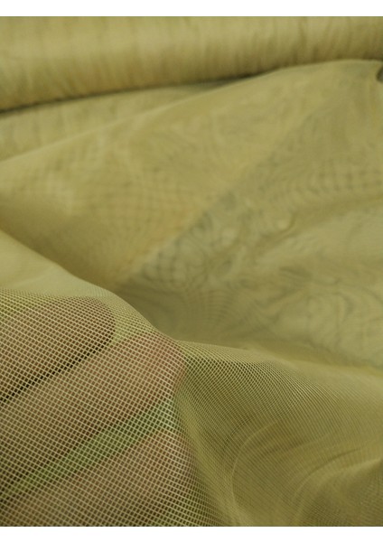 Çocuk Odası Dökümlü Düz Tül Perde - Hardal - Pileli Dikim 1x2,5 Pile - HR500