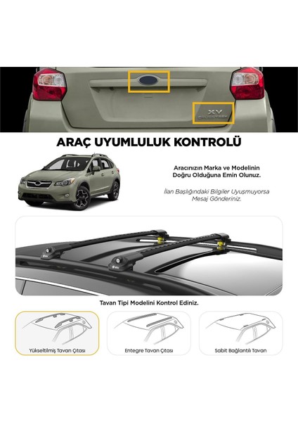 Kia Carens Turtle Ara Atkı Taşıyıcı Bar 2002-2006 Arası Uyumlu - Turtle Air1 Siyah fiyatları