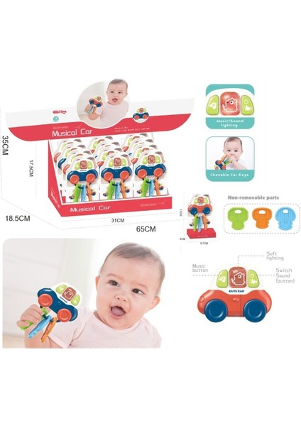BIB6001-VARDEM Işıklı Müzikli Anahtarlıklı Bebek Arabası