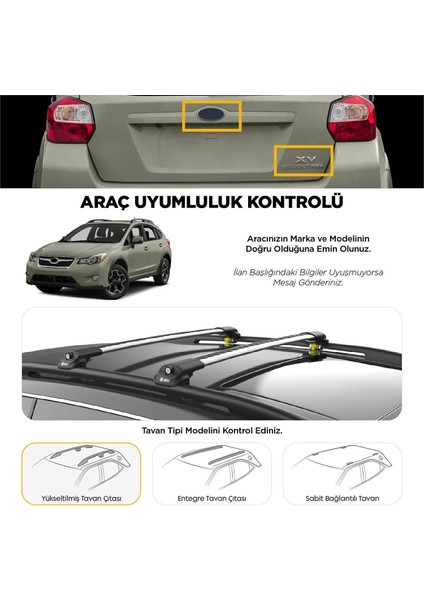 Volvo V70 (P3) Turtle Ara Atkı Taşıyıcı Bar 2007-2016 Arası Uyumlu - Turtle Air1 Gri fiyatları