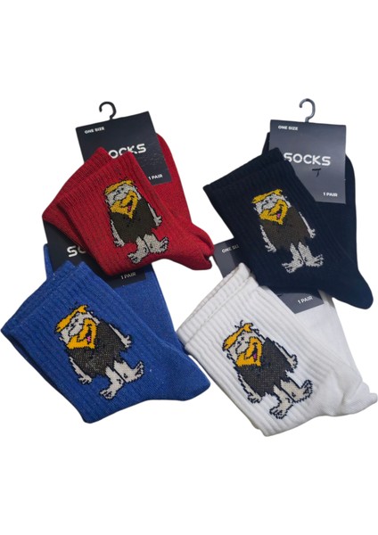 Socks 4 Lü Karakter Kolej Çorap
