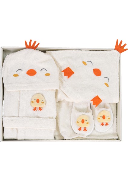 Kız Erkek Bebek Civciv Işemeli Lüks Bornoz Takımı Havlu Seti % 100 Pamuk Kumaş 0- 2 Yaş STL7056 modelleri