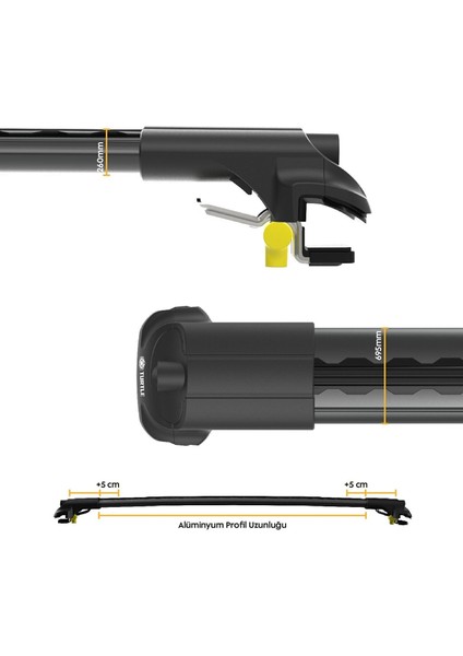 Citroen Nemo Turtle Ara Atkı Taşıyıcı Bar 2008-2019 Arası Uyumlu - Turtle Air1 Siyah modelleri