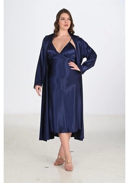 Arias Closet 2li Lacivert Sabahlık Takımı Bigsize 6225