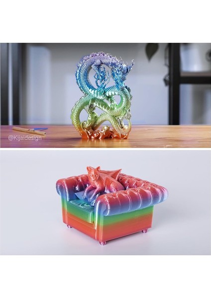 Cr-Silk Rainbow Pla 1,75MM 3D Filament 1kg - fırsatları