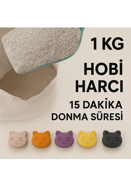 Premium Taş Tozu - Hızlı Donan Beyaz Lekesiz Hobi Harcı - Dekoratif objeler, mumluklar, tütsülükler, heykel Döküm Beton Harcı 1 KG indirimleri