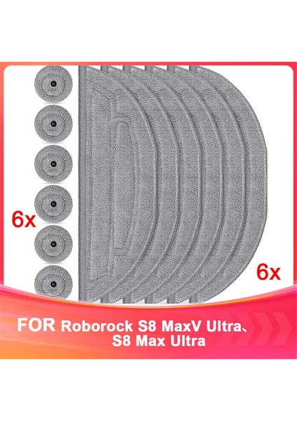 S8 Maxv Ultra Robot Süpürge Için Mendiller, Mendiller ve Yan Silecekler, Gümüş Iyon Mikrofiber Vibrarise 3.0 Silme (Yurt Dışından)