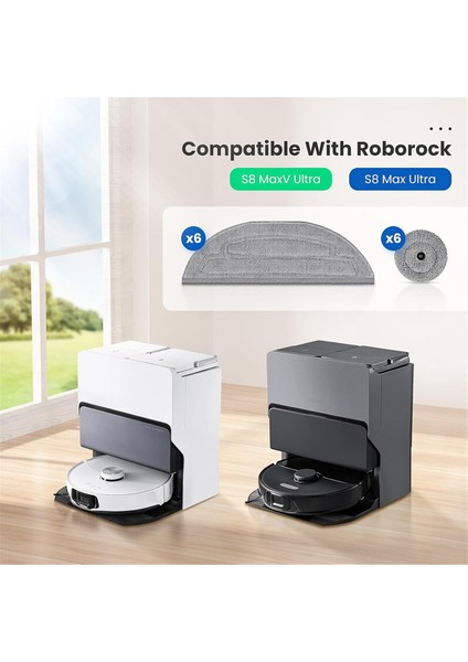 S8 Maxv Ultra Robot Süpürge Için Mendiller, Mendiller ve Yan Silecekler, Gümüş Iyon Mikrofiber Vibrarise 3.0 Silme (Yurt Dışından) indirimleri