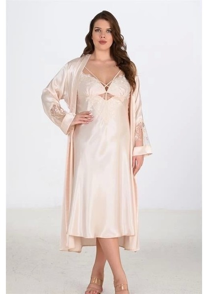 Arias Closet 2li Fildişi Sabahlık Takımı Bigsize 6222