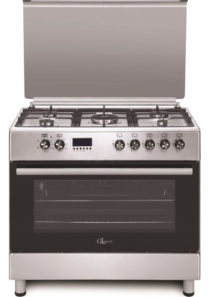 Desire Glf 9050XP Kuzine Inox Piliç Çevirmeli Fırın Set (GLF9050XP Desire 90 Kuzine Fırın-Gld 041X Davlumbaz)