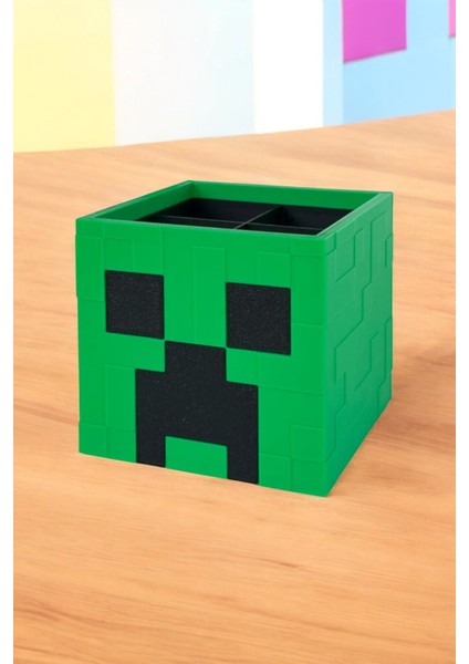 Minecraft Creeper Kalemlik 8 cm Kalem Kutusu Dekoratif Obje