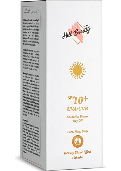 Işıltılı Bronzlaştırıcı Kuru Güneş Yağı E Vitaminli Uva ve Uvb Koruma +10 Spf 100 ml modelleri