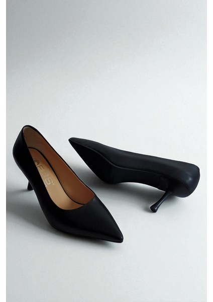 Hakiki Deri Siyah Kadın Stiletto – 6 cm Ince Topuk Şık Sivri Burun Topuklu Ayakkabı fırsatları