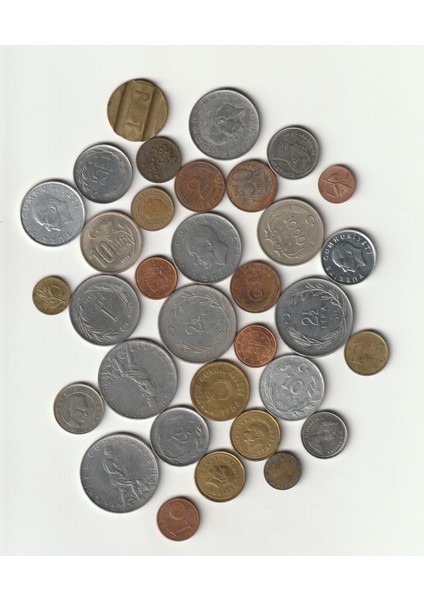 368605BDF191BB Yerli/yabancı Koleksiyon Başlangıç Seti 33ADET Eski Madeni/jeton