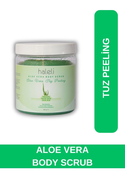 Aloe Vera- Tuz Peeling, Batık Giderici, Arındırıcı El Ayak ve Vücut Peeling, Body Scrub, Pürüzsüz cilt için