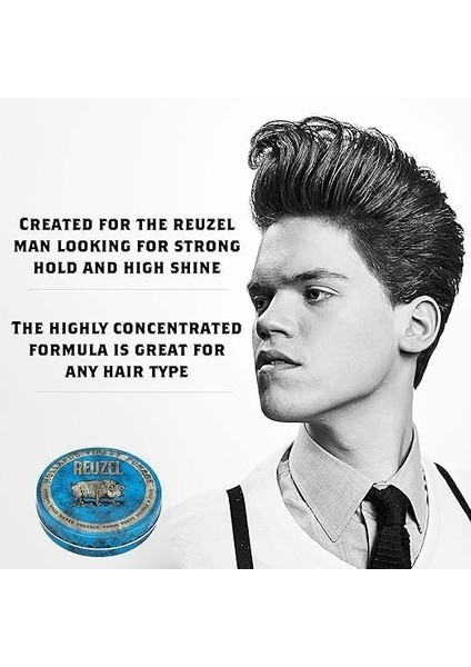 Tüm Saç Tipleri Için Mavi Pomade Water Soluble Saç Şekillendirici 3.38OZ/95G modelleri