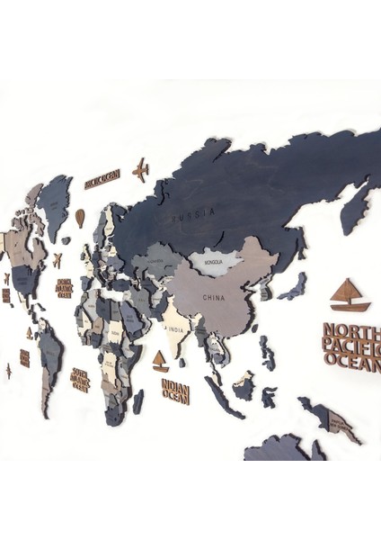 Ahşap Dünya Haritası Duvar Tablosu Dekor (Plus, Medium - 150X80 Cm, Ahşap) MF511 modelleri