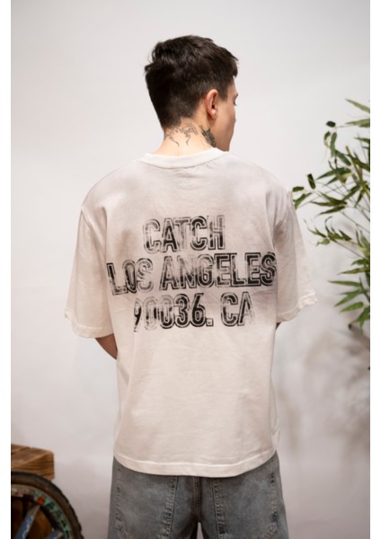 CATCH-036 %100 Pamuk Baskılı Geçişli Oversıze Tshırt fiyatları
