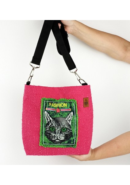 El Yapımı Kırpık Kot Omuz Çantası Fashion Kedi indirimleri