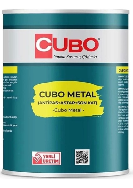 Cubo Metal Pas Boyası Siyah 0,75 Litre