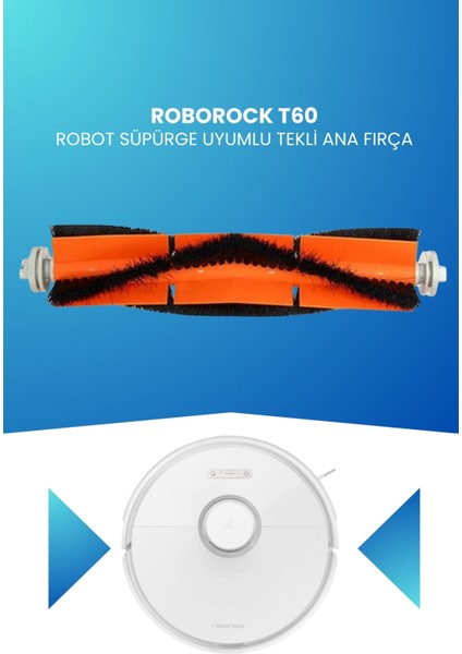 Roborock T60 Robot Süpürge Uyumlu Tekli Ana Fırça
