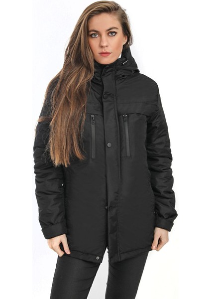 Kadın Polarlı Kürklü Su ve Rüzgar Geçirmez Kapüşonlu Kışlık Mont & Kaban & Parka fiyatları