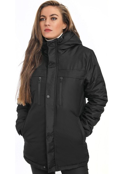 Kadın Polarlı Kürklü Su ve Rüzgar Geçirmez Kapüşonlu Kışlık Mont & Kaban & Parka indirimleri