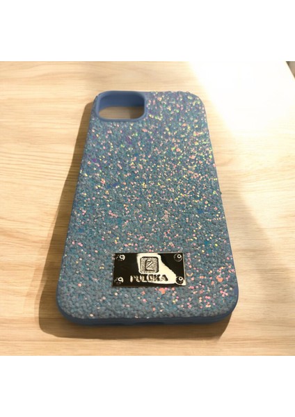 iPhone 13/14 Parlak Lüx Simli Iç Kısmı Kadife Kumaşlı Telefon Kılıfı