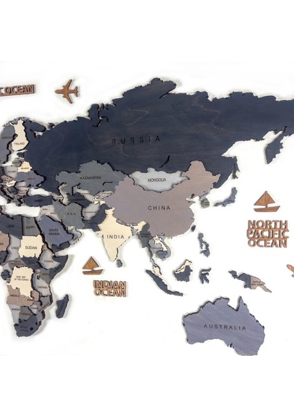 Ahşap Dünya Haritası Duvar Tablosu Dekor (Plus, Large - 190X95 Cm, Ahşap) MF511 fiyatları