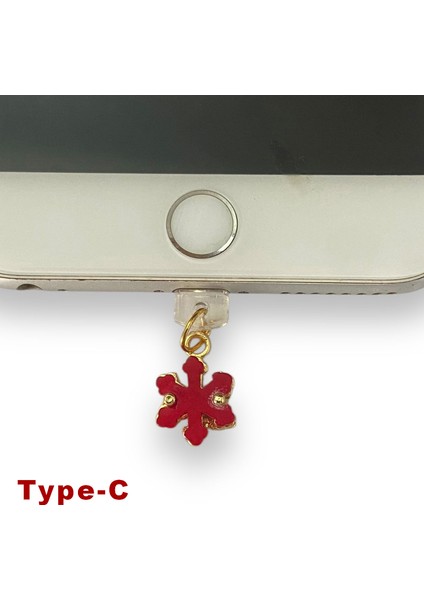 Type-C Çelik Takı Figürlü Telefon Şarj Portu Toz Tıpası Toz Tıkacı Charm TCGL5011