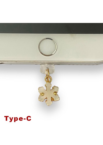 Type-C Çelik Takı Figürlü Telefon Şarj Portu Toz Tıpası Toz Tıkacı Charm TCGL5010