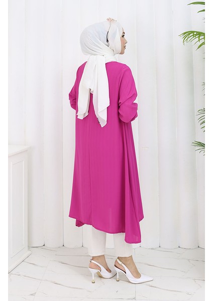 Krep Kumaş Salaş Tunik 1011-04 Fuşya indirimleri
