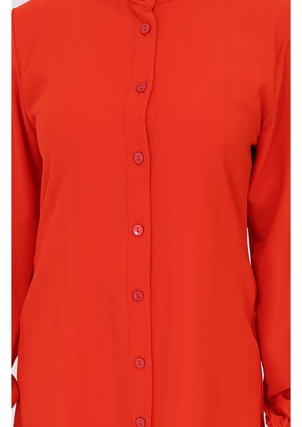 Boydan Düğmeli Tunik 3118-05 Nar Çiçeği fırsatları