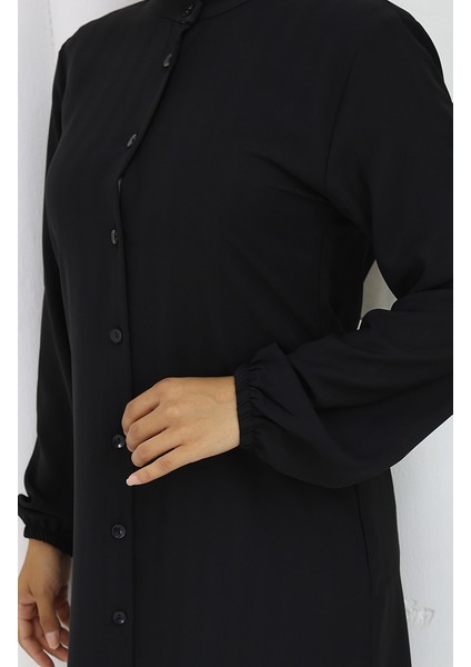 Boydan Düğmeli Tunik 3118-04 Siyah fırsatları