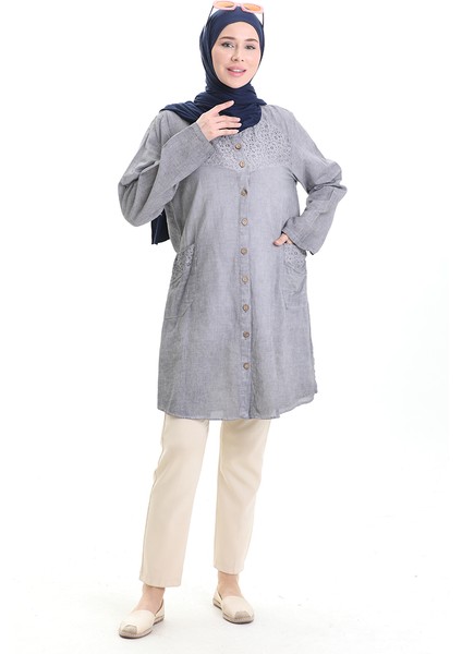 Otantik Tunik 0540-03 Gri modelleri
