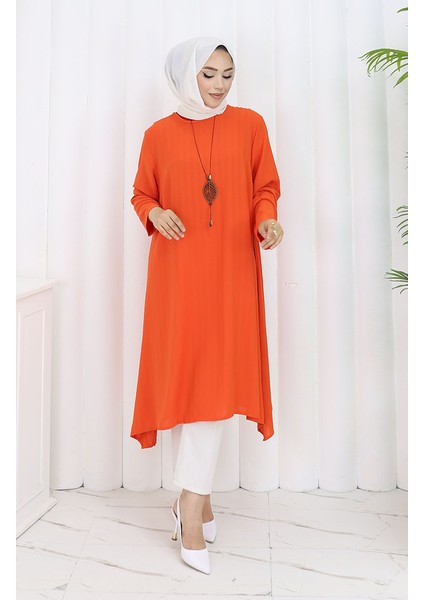 Krep Kumaş Salaş Tunik 1011-03 Kiremit fiyatları