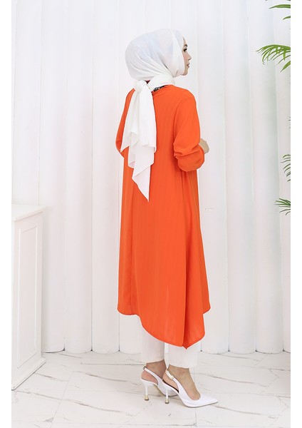 Krep Kumaş Salaş Tunik 1011-03 Kiremit indirimleri