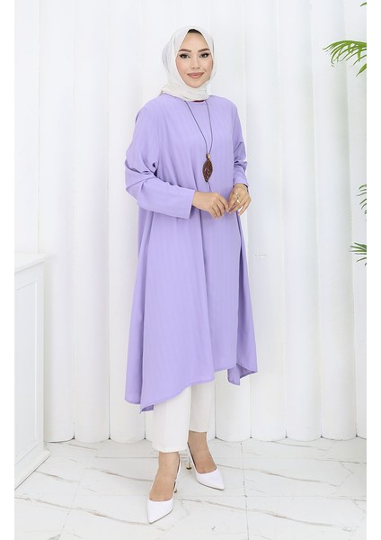 Krep Kumaş Salaş Tunik 1011-02 Lila fiyatları