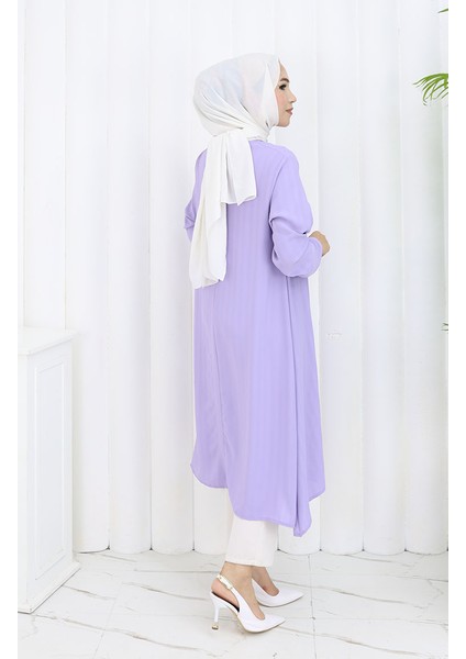 Krep Kumaş Salaş Tunik 1011-02 Lila indirimleri