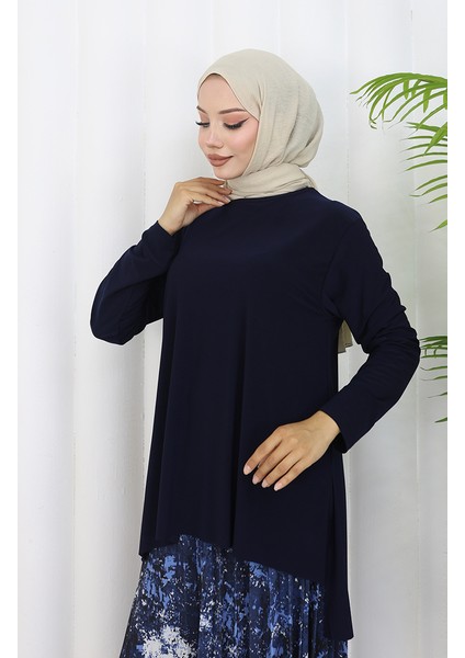 Sandy Kumaş Tunik Etek Ikili Takım 2073-01 Lacivert fırsatları