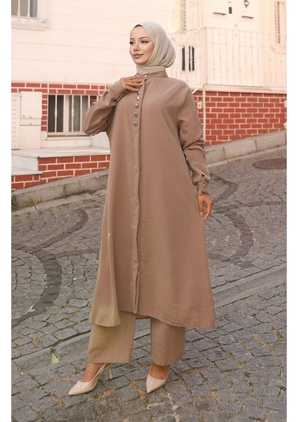 Aerobin Kumaş Tunik Pantolon Ikili Takım 2103-03 Vizon fiyatları