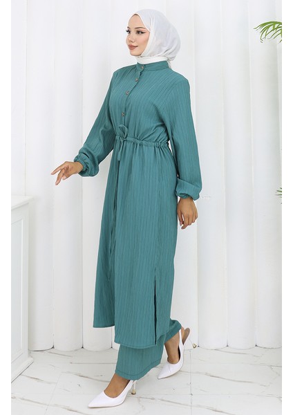 Boydan Düğmeli Tunik Pantolon Ikili Takım 2100-02 Yeşil fiyatları