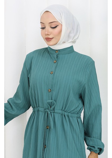 Boydan Düğmeli Tunik Pantolon Ikili Takım 2100-02 Yeşil fırsatları