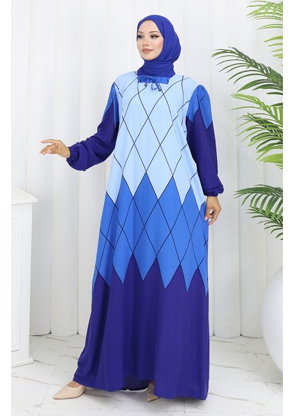Eteğe Sulu Viskon Kare Yaka Elbise 984585E-03 Indigo fiyatları