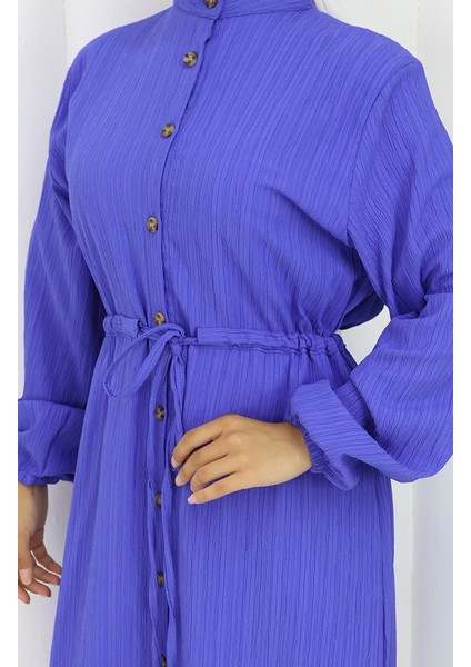 Boydan Düğmeli Tunik Pantolon Ikili Takım 2100-03 Saks fırsatları