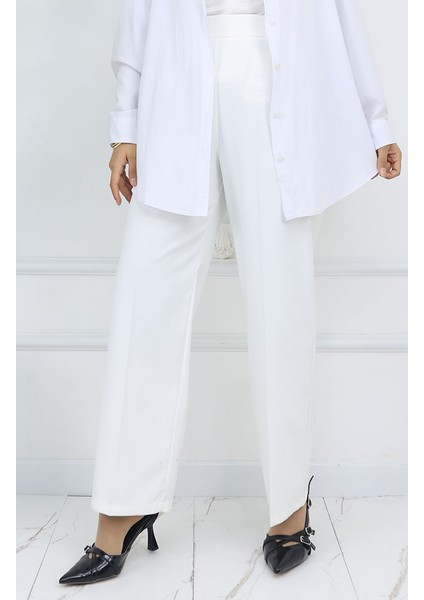 Bol Paça Pantolon 4001-06 Ekru fırsatları