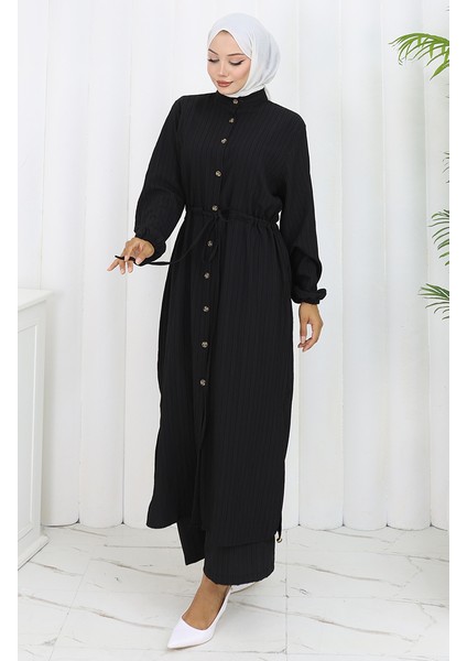 Boydan Düğmeli Tunik Pantolon Ikili Takım 2100-04 Siyah fiyatları
