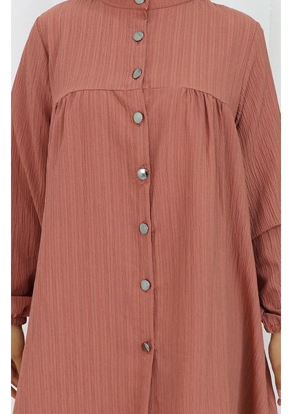 Boydan Düğmeli Tunik Pantolon Ikili Takım 2108-04 Gül Kurusu indirimleri