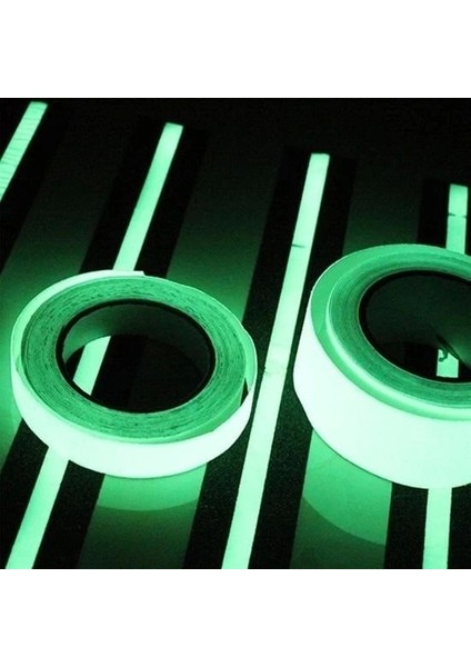 Karanlıkta Işık Veren Yansıyan 4 Metre Fosforlu Yeşil Şerit Bant indirimleri